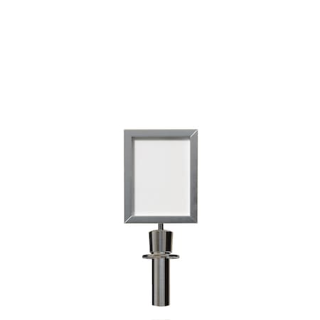 Montour Line Stanchion Post Top Sign Frame 8.5 x 11 in. V Satin Stainless Steel HDSF-8511-V-SS